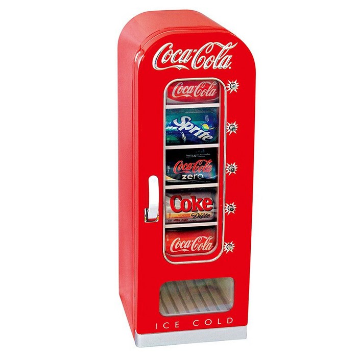 오베리굿 코카콜라 미니냉장고 미니음료수냉장고 1인용 초미니 온도조절 18L 레드 레트로 자판기