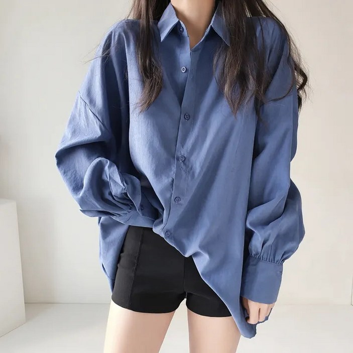 퍼프소매 여성 오버핏 셔츠 남방 퍼프소매 여성 오버핏 셔츠 남방