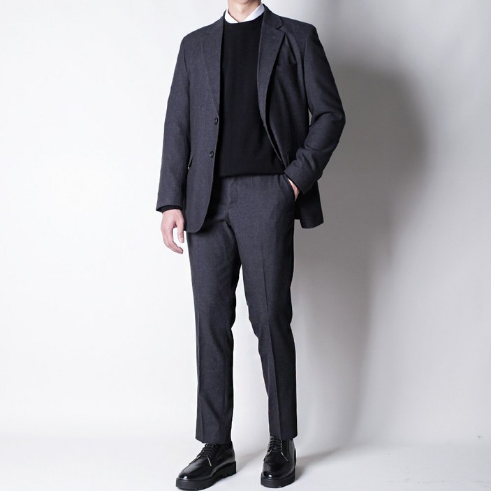 디아웃핏 남성 울 정장세트 봄 간절기 히든 밴딩 수트 캐주얼 면접 결혼식