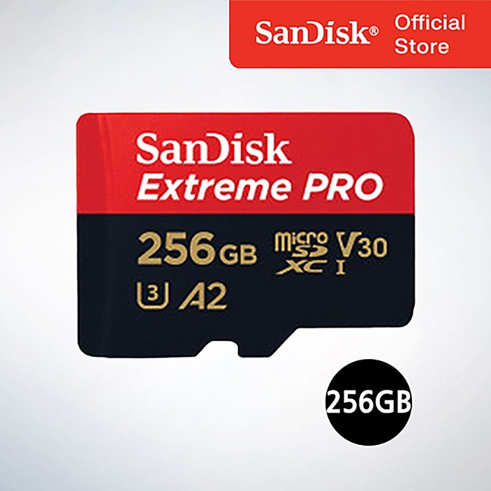 샌디스크 코리아 공식인증정품 마이크로 SD 카드 익스트림 프로 QXCD 256GB SD 아답터포함
