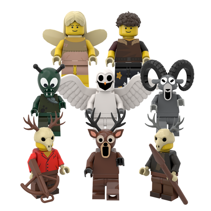 FunKKU 99일 나이트 인더 포레스트 레고호환블록 캐리터 피규어 8종 블럭세트, 1세트, 1