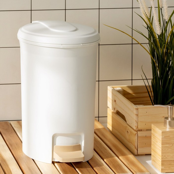 창신리빙 블랑 원형 페달 휴지통 (12L), 단품