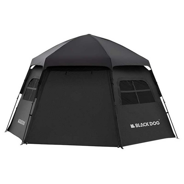 BLACKDOG 육각형 블랙 코팅 자동 텐트 CBD2300QT012, 블랙, 46인용