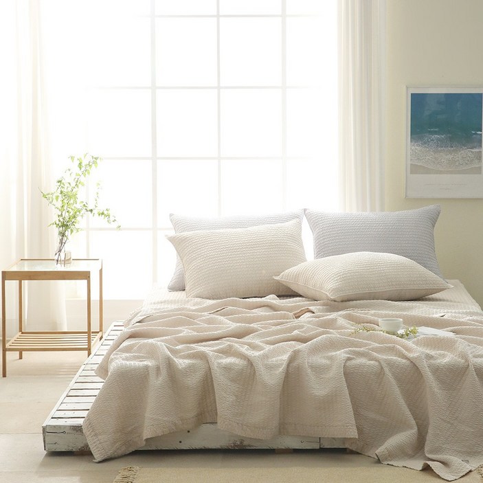 시원한 뱀부이불 3중직 부드러운 여름 아사 뱀부 피그먼트 시어서커 차렵이불 이불세트