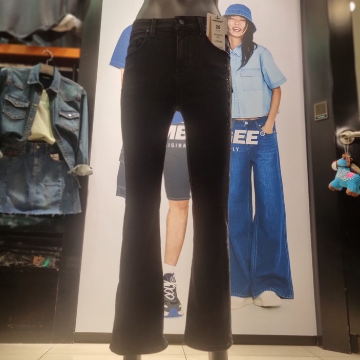 잠뱅이 여성 여성스러움더한 프리미엄 블랙워싱 부츠컷 스판데님 AN3DNE656 BK