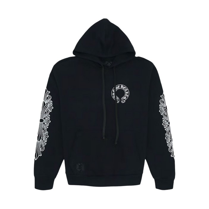 크롬하츠 하트 홀스 슈 플로럴 긴소매 후디