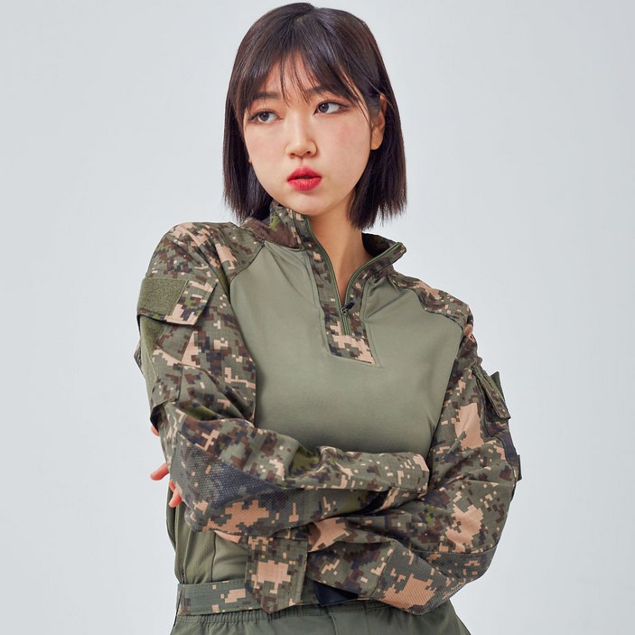 육군 디지털 컴뱃셔츠 K 군인 군대 밀리터리 택티컬 캠핑 긴팔 티셔츠