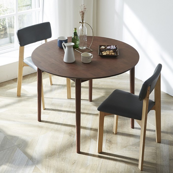 고무나무 원목 원형 식탁 테이블 A960, A960월넛