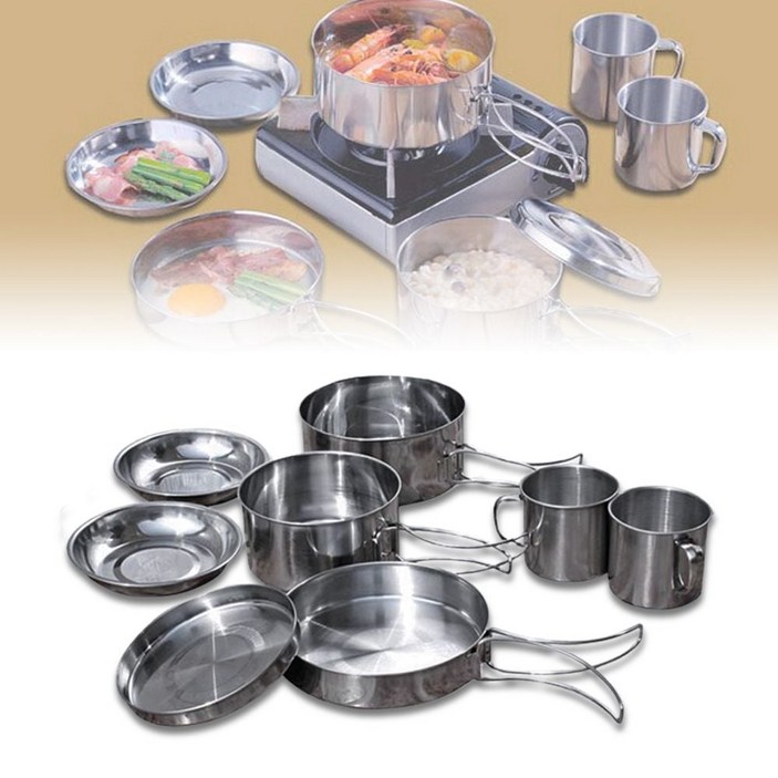 소형 캠핑식기 백패킹 스텐코펠 야외 냄비 그릇세트(45861EA)