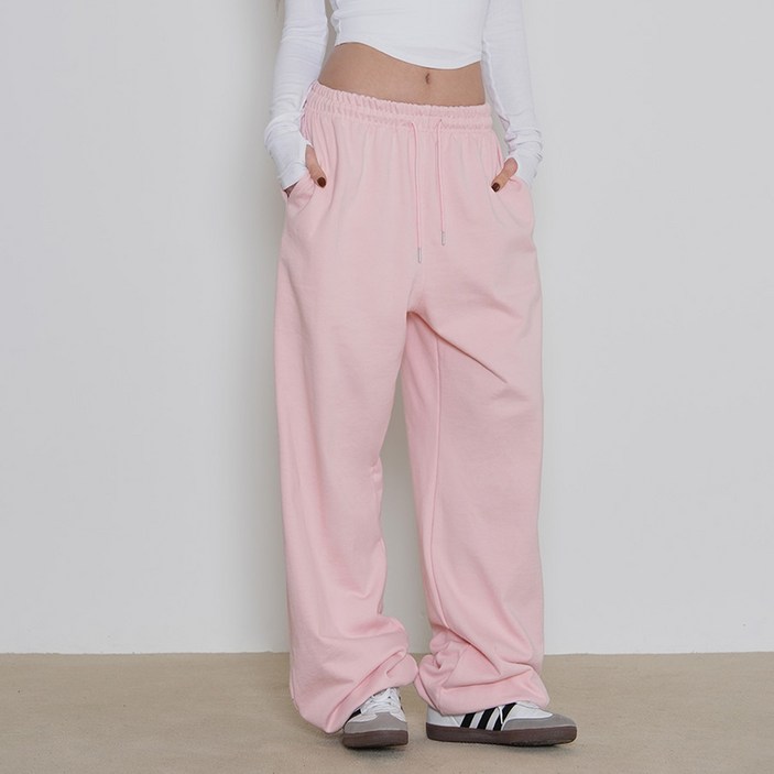 콘치웨어 여성용 베이직 와이드 조거 팬츠