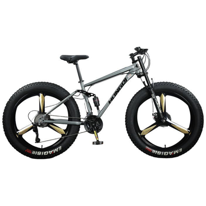 HQ 풀샥 팻바이크 오프로드 MTB 광폭 산악자전거, 다크그레이 스포크 휠, 1개