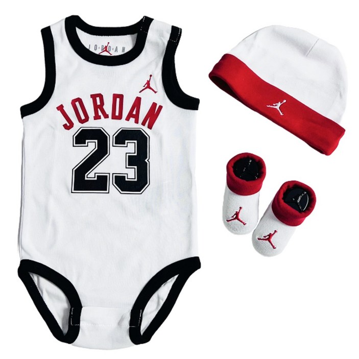 [나이키 정품/박스포장] 조던 베이비 우주복+모자+양말 세트 백일선물 출산선물