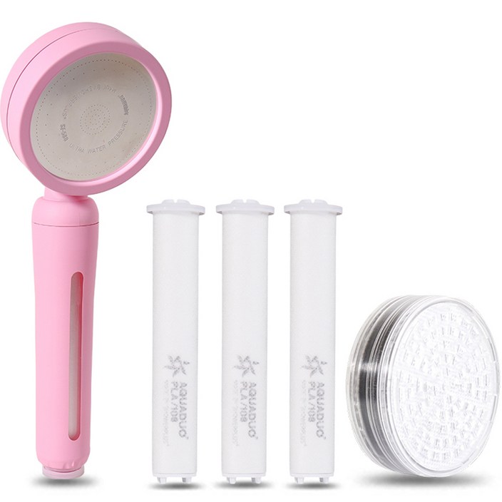 아쿠아듀오 블라썸 필터샤워기 세트, 1개, 핑크