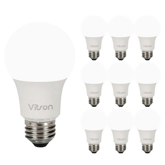 비츠온 LED 전구 벌브 8W, 주광색, 10개