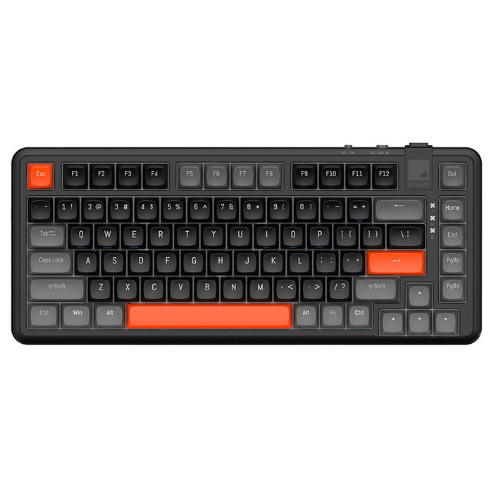 레드빈 더베러 핫스왑 기계식 키보드 A1 피치축 무선 텐키리스 저소음, 캐롯블랙, A182BKPEACH, 피치축