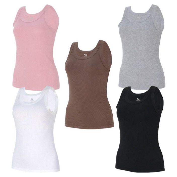 아가타 여성용 모달 골지나시 5종 세트