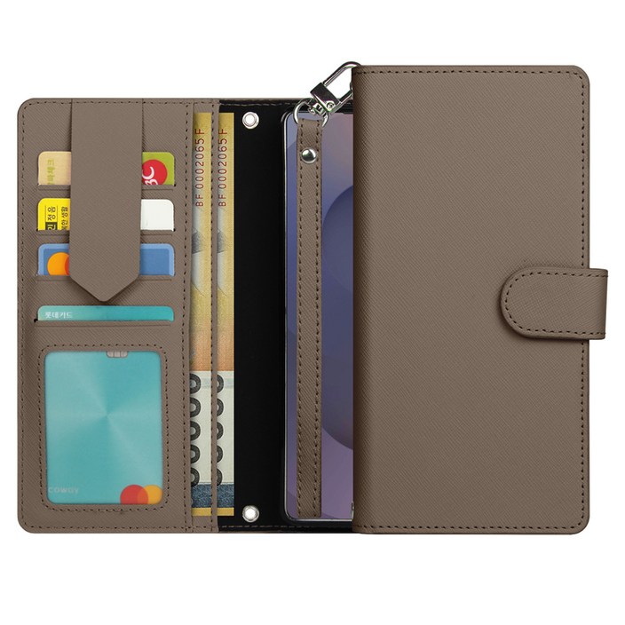 모나프리 소가죽 피노 스트랩 다이어리 휴대폰 케이스