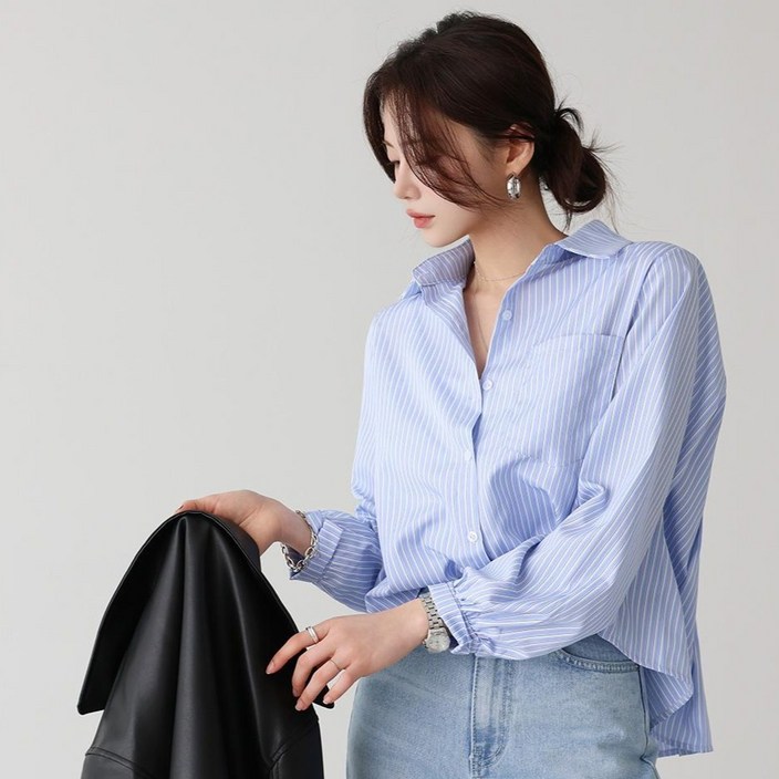 피핀 여성용 백 플리츠 로맨틱 셔츠 49880