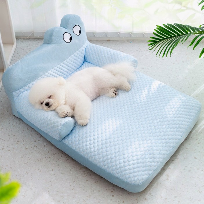 induo 강아지 방석 반려동물 소파 개집 사계절 고양이집 개 등받이 쿠션 귀여운 큰 눈의 강아지침대, 1개