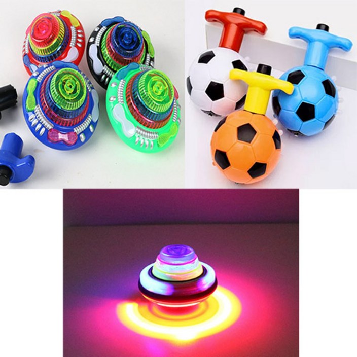 파피앙 팽이 LED 축구공 팽이 LED UFO 팽이 배틀팽이 뮤직팽이 장난감색상램덤,  LED 축구공 팽이램덤
