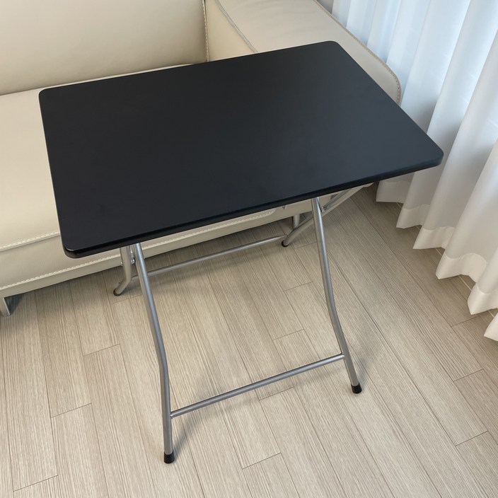 오브민 다용도 접이식 입식 사각 테이블 특대형 800 x 600mm, 블랙