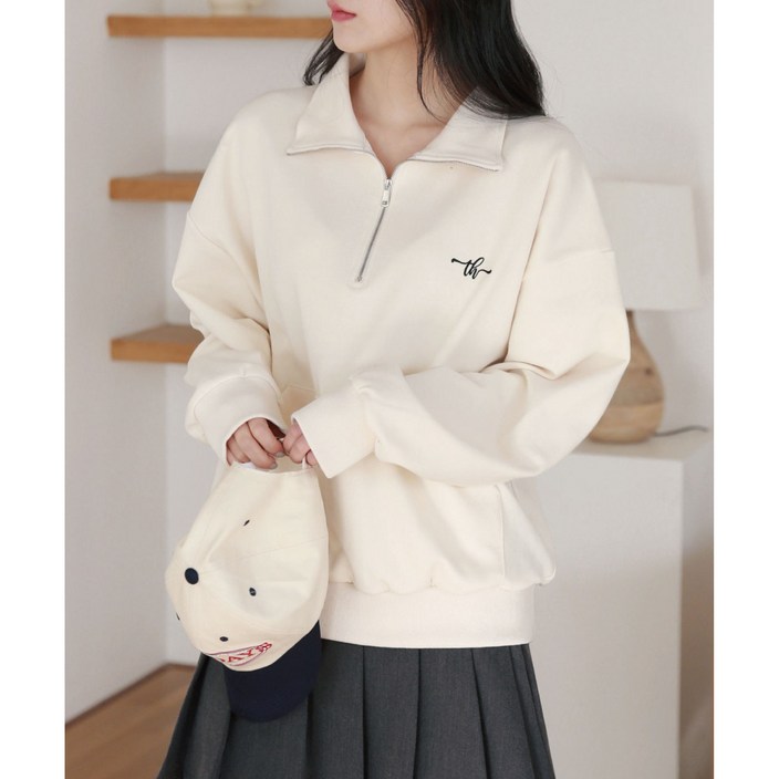 더험프 여성 기모 반집업 맨투맨 빅사이즈