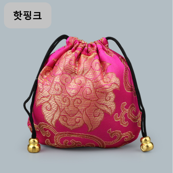 다이나몰 자수 문양 전통 복주머니 파우치3개세트