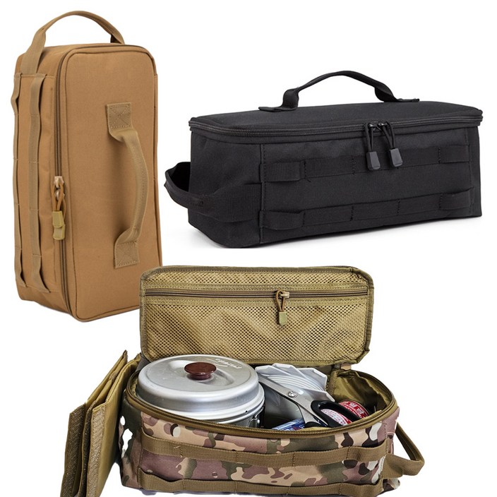 예스라인 캠핑 수납 파우치 가방 낚시용품가방 등산가방 여행용, 1개, 밀리터리