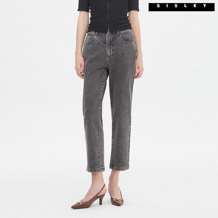 시슬리 아울렛 백 밴딩 배기 데님 팬츠 SADPA6441_GR 942550