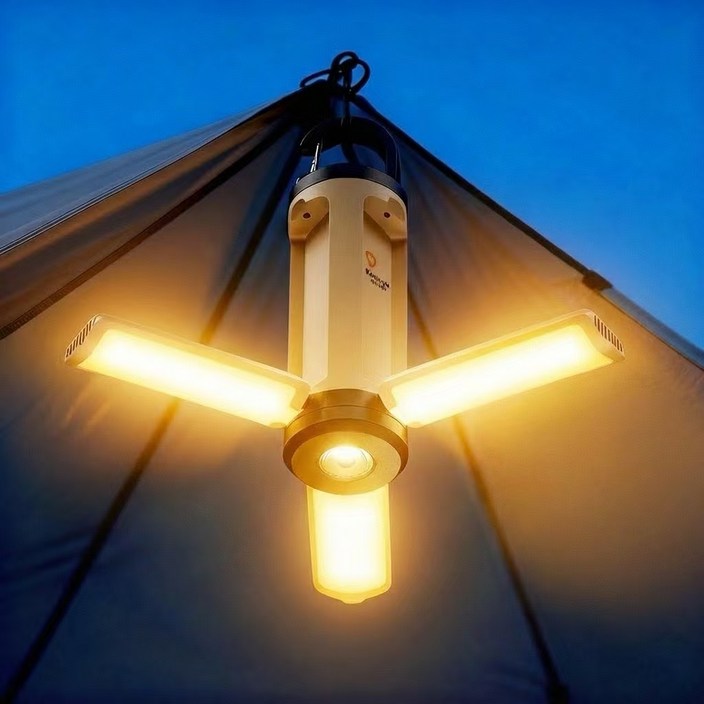 Keebright 3in1감성 캠핑랜턴 3000mAh IP65방수 접이식 무드등 차박 비상조명