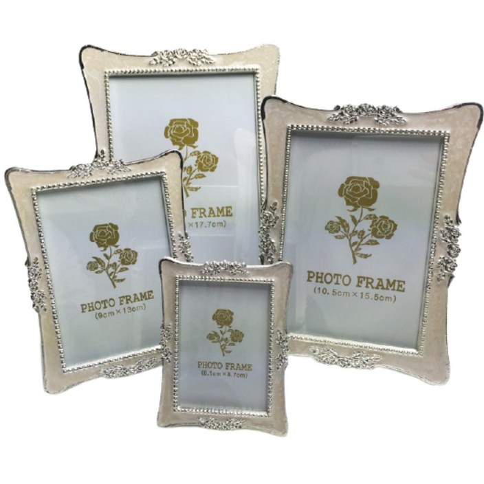 로즈 펄 고급 액자 2R 3R 4R 5R 국내생산, 1개, 아이보리색