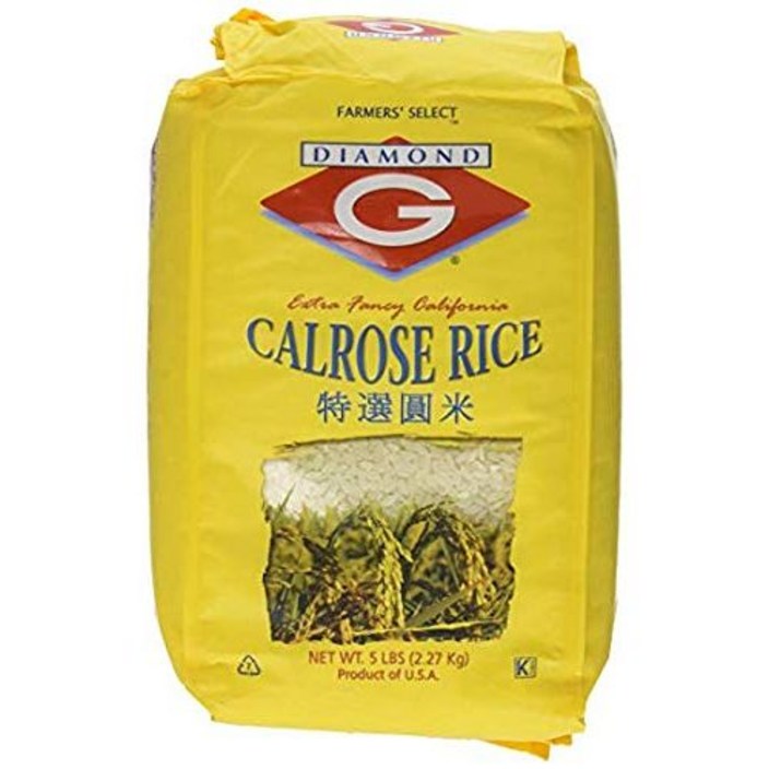 다이아몬드 G 칼로스 쌀 2.3kg (2봉지) Diamond G Calrose Rice 5 Lb (Pack of 2 Bags)