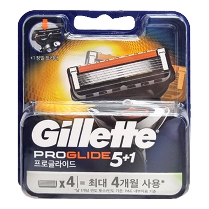 질레트 프로글라이드 플렉스볼 매뉴얼 면도날 4입 1개