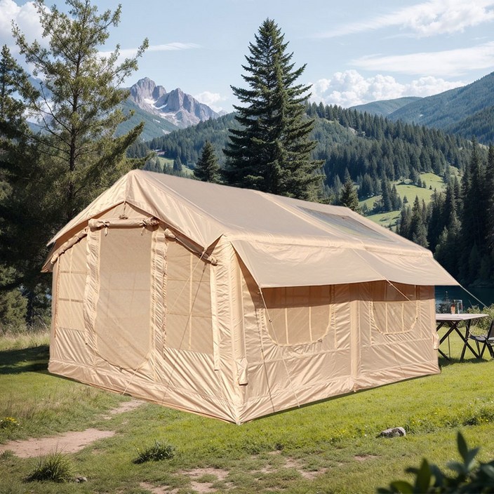 아이순스 에어텐트 캠핑텐트 원터치텐트 감성 글램핑 텐트 가족텐트 거실형, 34인용, 베이지