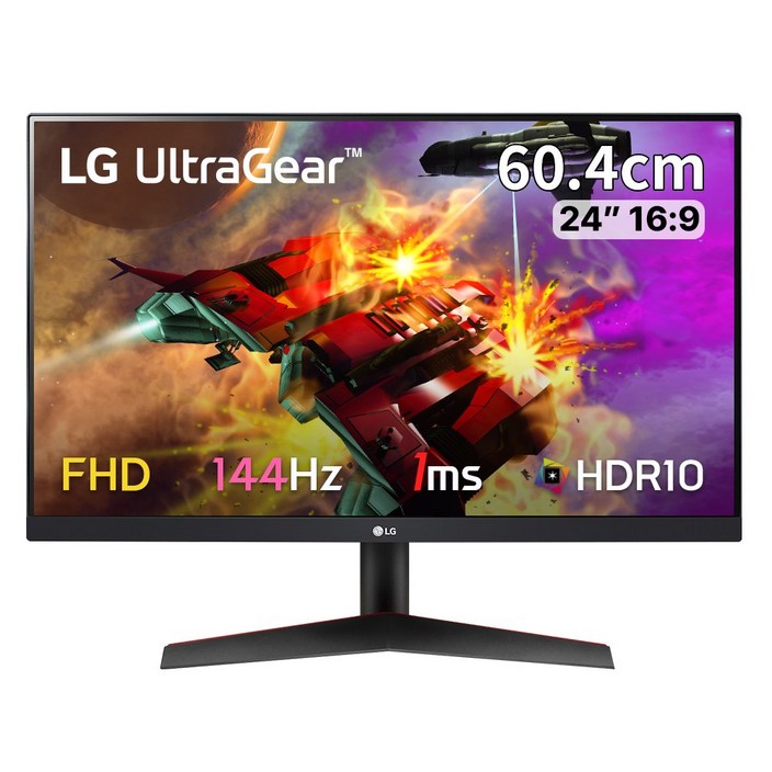LG전자 공식인증점 LG 24GN60K 24GN600 후속 포토리뷰 네이버포인트 5000원 24인치 144Hz 게이밍모니터 1ms IPS HDR, 24GN60K 무료배송