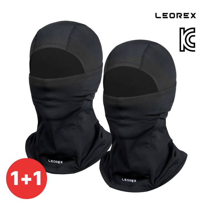 레오렉스 1+1 겨울 라이딩 스키 방한 마스크 기모 바라클라바 밀착형 후드 넥워머