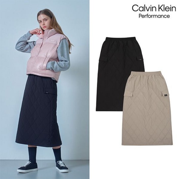 캘빈클라인 퍼포먼스 퀼팅 패딩 스커트 여성용