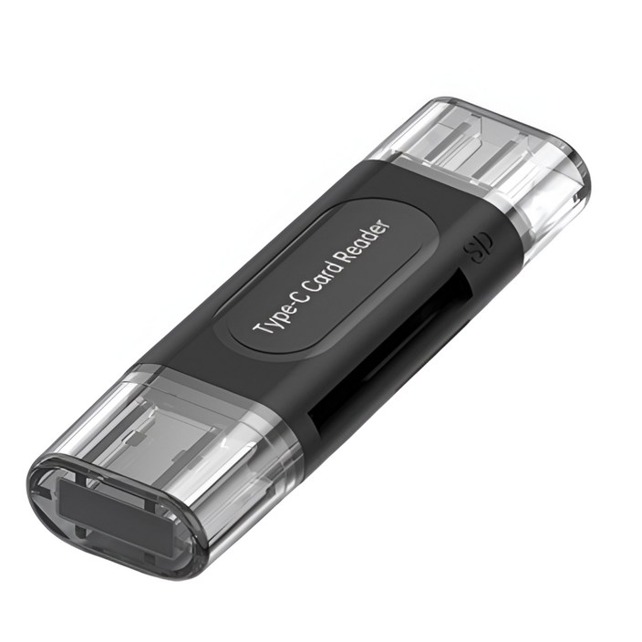 홈앤스테이 USB3.0 C타입 초고속 SD카드리더기, 블랙