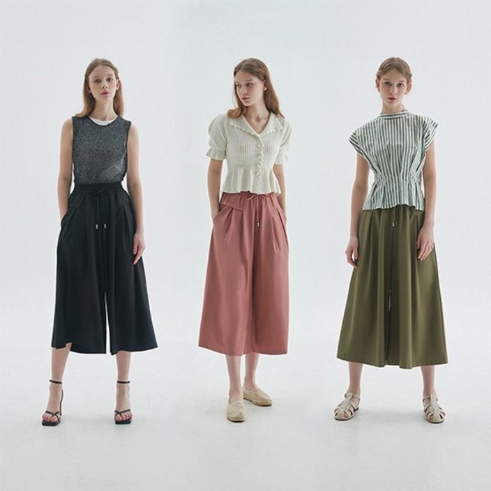 111 여성 큐롯 와이드 8부 팬츠 3종PSSW