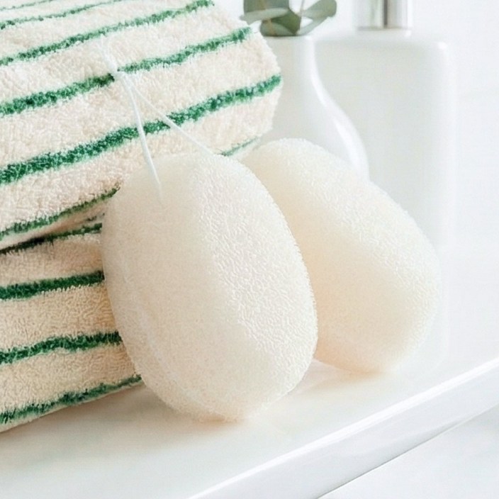 베이비스탠다드 곤약 아기 목욕 스펀지 저자극 샤워볼