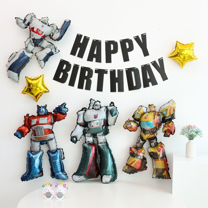 이벤트홀릭 로봇 풍선(4종) 생일파티용품세트 가랜드