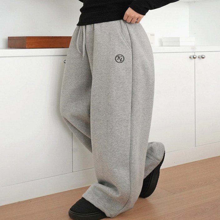 키140키150키160 키키코 겨울 기모자수스트링와이드팬츠 중학생 투웨이 트레이닝 바지