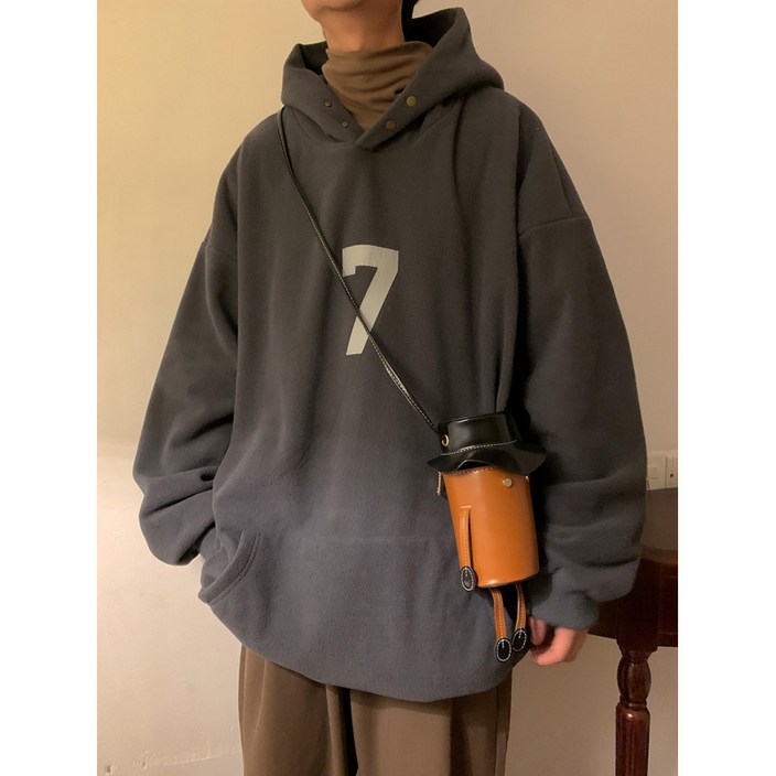 추동 헤비 양면 폴라폴리스 후드 레터링꽃