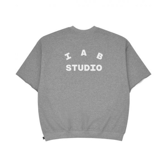[정품아닐시3배보상] 아이앱 스튜디오 헤비 숏슬리브 스웨트셔츠 그레이 - 23FW IAB Studio Heavy Short Sleeve Sweatshirt