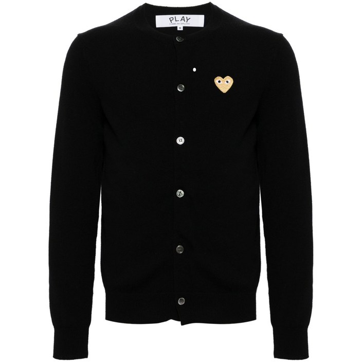 꼼데가르송플레이 하트 패치 울 가디건