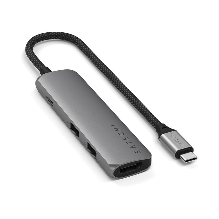 사테치 USB C타입 4in1 4K 알루미늄 슬림 멀티 허브 이더넷 어댑터 맥북 노트북
