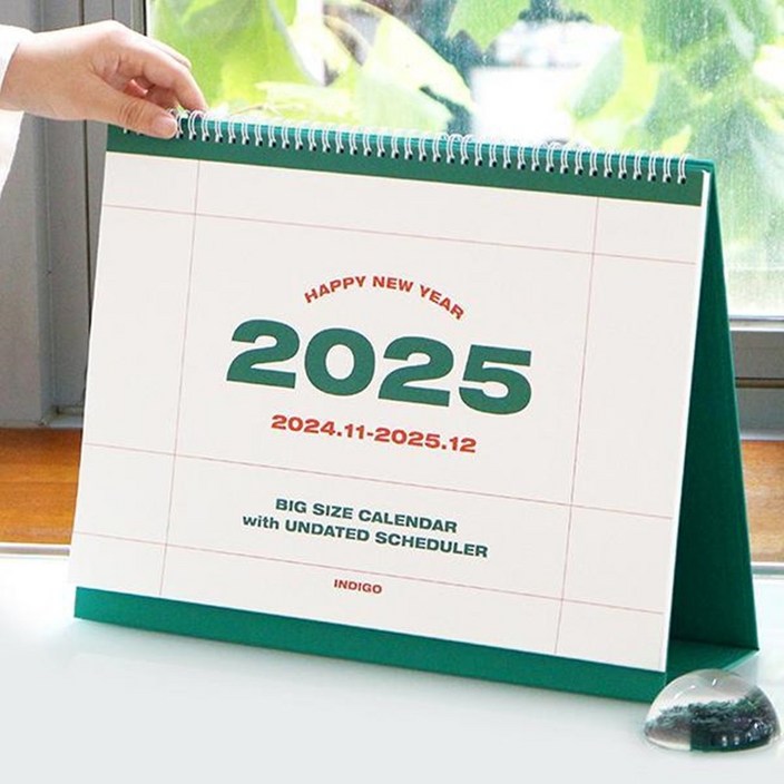 인디고 2025 기본 대형 B4 탁상 달력, 혼합색상, 1개 인디고 2025 기본 대형 B4 탁상 달력, 혼합색상, 1개