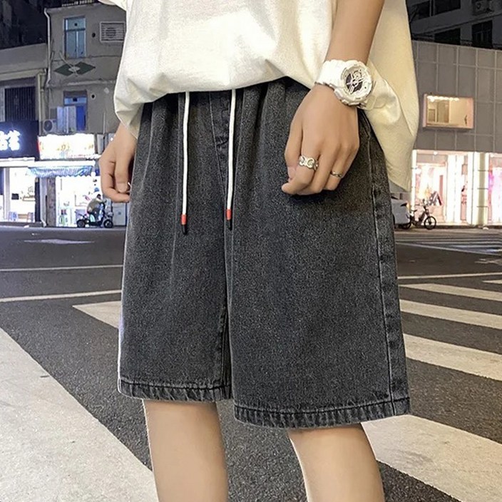 스몰더 남자 와이드 밴딩 5부 청 반바지 1445