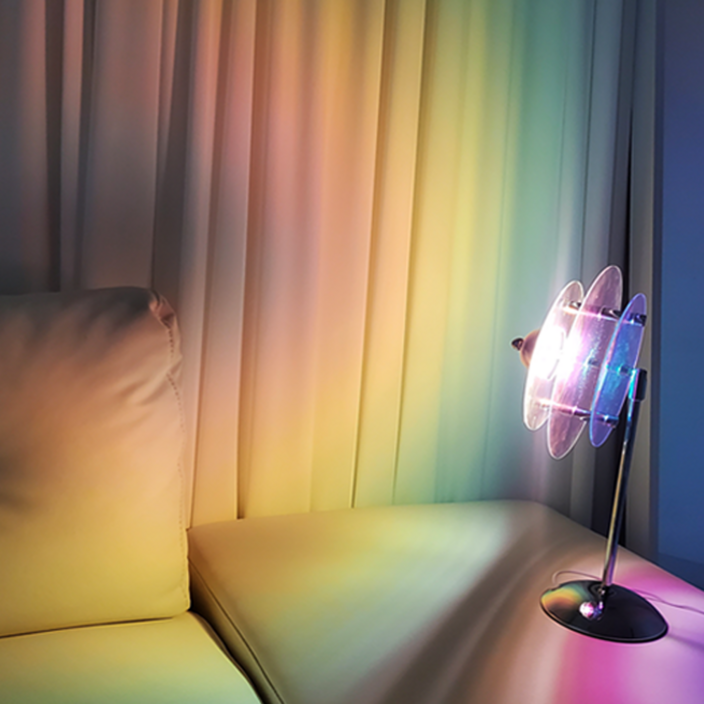 LED 선셋 빛 셀프 인테리어 조명 단스탠드 10단계 밝기조절가능 오로라 레인보우 무드등