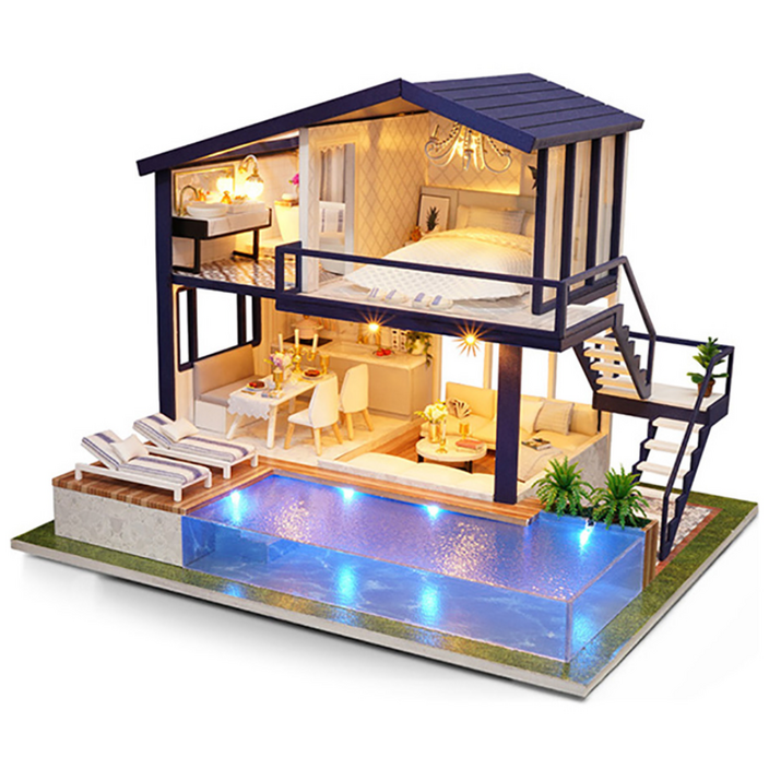 꼬미딜 DIY 미니어처하우스 대형07.풀빌라오르골케이스